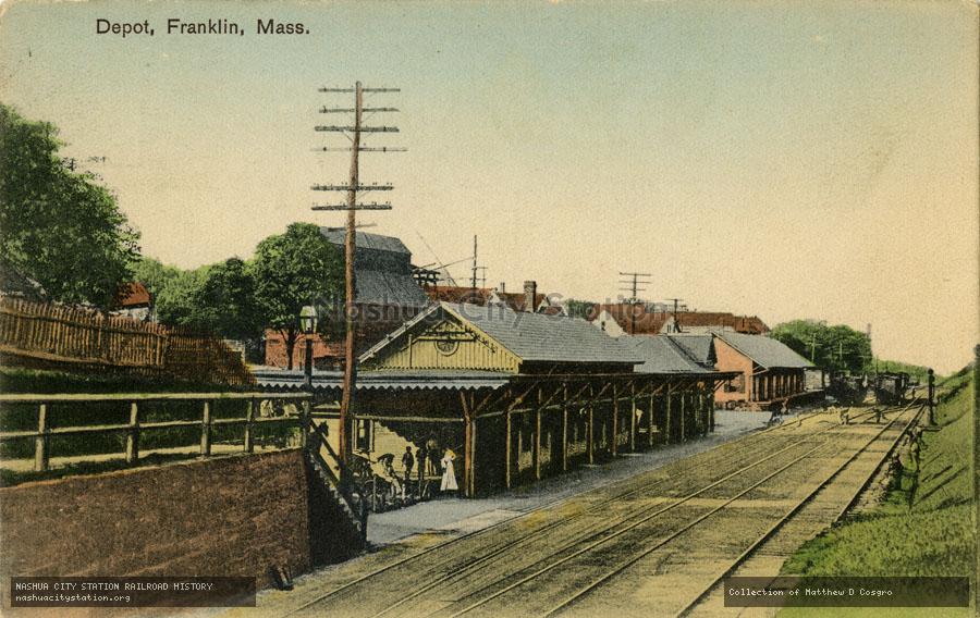 Postcard: Depot, Franklin, Massachusetts